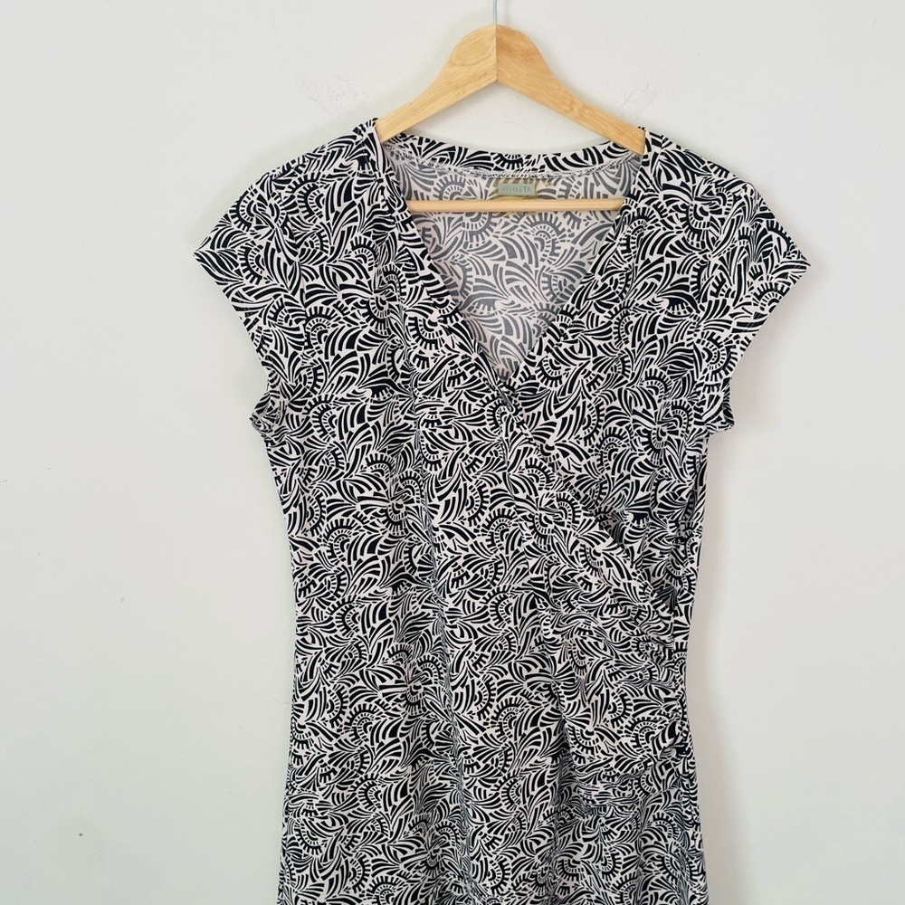 Athleta Black and White Sheath Midi Dress - Picture 2 of 7